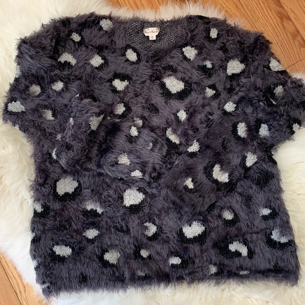 Animal Print Fuzzy Sweater